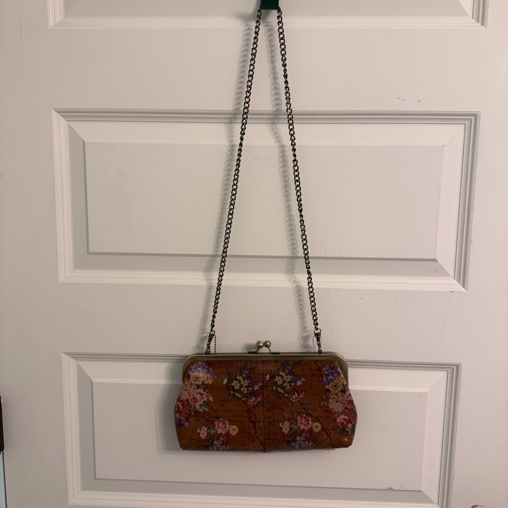 Patricia Nash English Garden Floral Map Leather Purse Clutch Chain Strap NWT - Picture 3 of 8